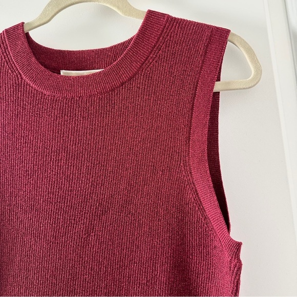 MICHAEL Michael Kors Red Metallic Knit Sleeveless Sweater Womens Size Medium NWT - Picture 7 of 17
